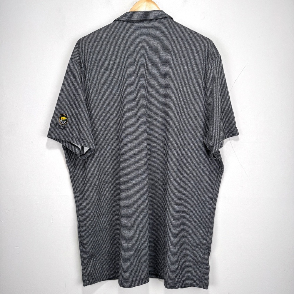 Bear's Best Atlanta Nike AeroReact Polo Shirt Men 2XL Gray Striped Wicking Golf - Picture 2 of 10